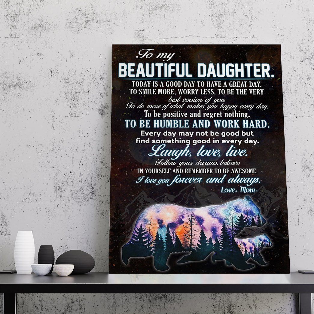 Gearhumans 3D To My Beautiful Daughter Canvas 2 Gearhumans 3D To My Beautiful Daughter Canvas GJ020423 Canvas