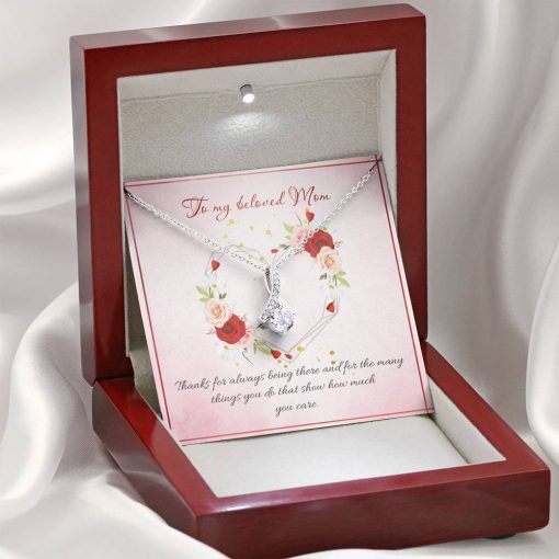 Gearhumans 3D To My Beloved Mom Happy Mothers Day Alluring Beauty Necklace GS23042115 ShineOn Fulfillment