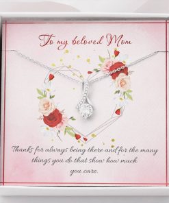 Gearhumans 3D To My Beloved Mom Happy Mothers Day Alluring Beauty Necklace GS23042115 ShineOn Fulfillment Standard Box