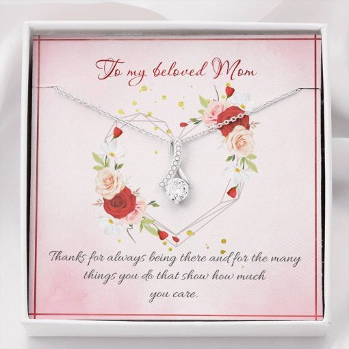Gearhumans 3D To My Beloved Mom Happy Mothers Day Alluring Beauty Necklace GS23042115 ShineOn Fulfillment Standard Box