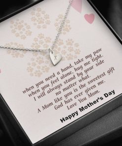 Gearhumans 3D To My Dog Mama Happy Mothers Day Sweetest Hearts Necklace GS22042112 ShineOn Fulfillment Sterling Silver - 1 Heart 