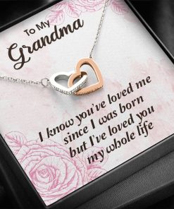 Gearhumans 3D To My Grandma Happy Mothers Day Interlocking Hearts Necklace GS2604213 ShineOn Fulfillment Standard Box 