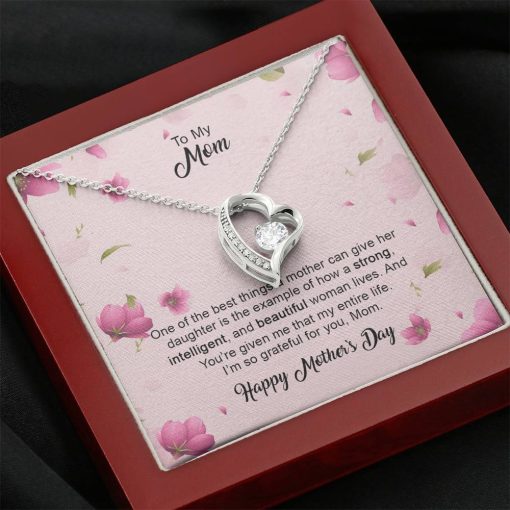 Gearhumans 3D To My Loving Mom Happy Mothers Day Forever Love Necklace GS2604216 ShineOn Fulfillment Mahogany Style Luxury Box