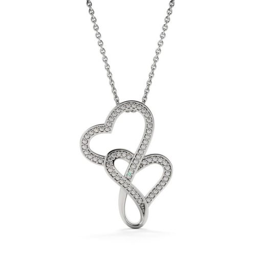 Gearhumans 3D To My Mom Mothers Day Gift Double Heart Necklace GS22042113 ShineOn Fulfillment