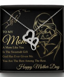 Gearhumans 3D To My Mom Mothers Day Gift Double Heart Necklace GS22042113 ShineOn Fulfillment Standard Box