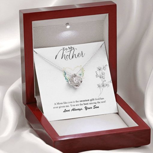 Gearhumans 3D To My Mother Happy Mothers Day Love Knot Necklace GS2204219 ShineOn Fulfillment