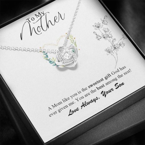 Gearhumans 3D To My Mother Happy Mothers Day Love Knot Necklace GS2204219 ShineOn Fulfillment