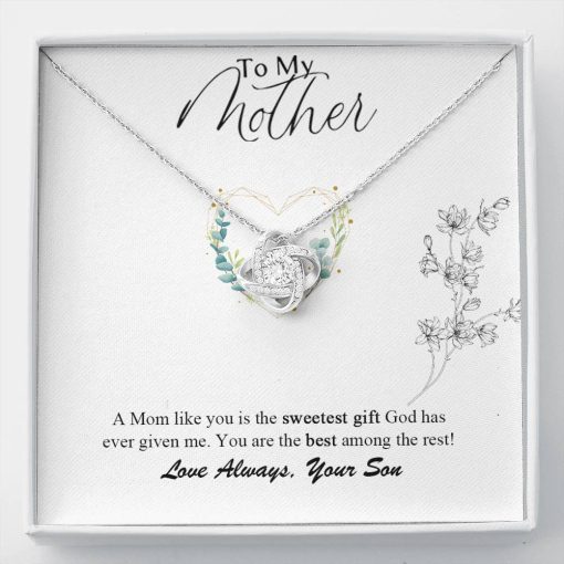 Gearhumans 3D To My Mother Happy Mothers Day Love Knot Necklace GS2204219 ShineOn Fulfillment Standard Box