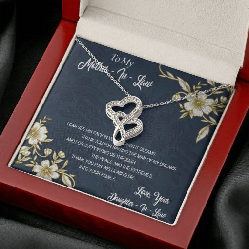 Gearhumans 3D To My Mother In Law Mothers Day Gift Double Heart Necklace GS26042110 ShineOn Fulfillment
