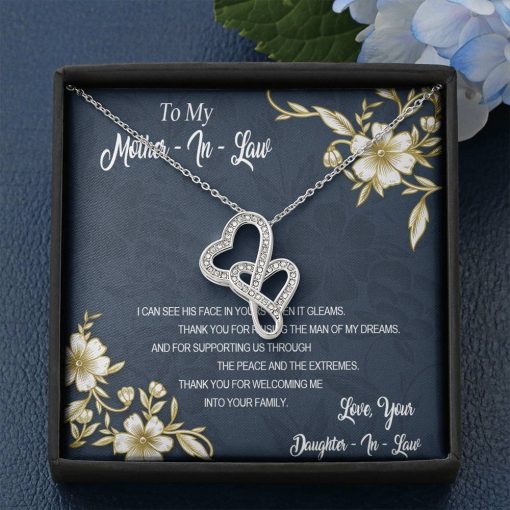 Gearhumans 3D To My Mother In Law Mothers Day Gift Double Heart Necklace GS26042110 ShineOn Fulfillment