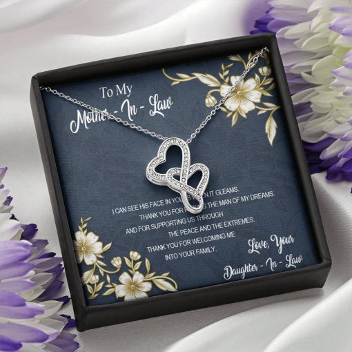 Gearhumans 3D To My Mother In Law Mothers Day Gift Double Heart Necklace GS26042110 ShineOn Fulfillment