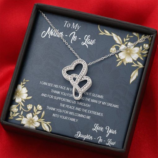 Gearhumans 3D To My Mother In Law Mothers Day Gift Double Heart Necklace GS26042110 ShineOn Fulfillment
