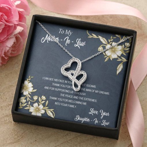 Gearhumans 3D To My Mother In Law Mothers Day Gift Double Heart Necklace GS26042110 ShineOn Fulfillment
