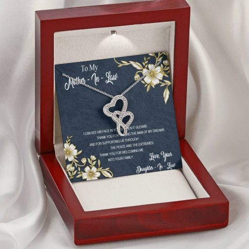 Gearhumans 3D To My Mother In Law Mothers Day Gift Double Heart Necklace GS26042110 ShineOn Fulfillment