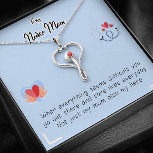 Gearhumans 3D To My Nurse Mom Happy Mothers Day Stethoscope Necklace GS27042113 ShineOn Fulfillment