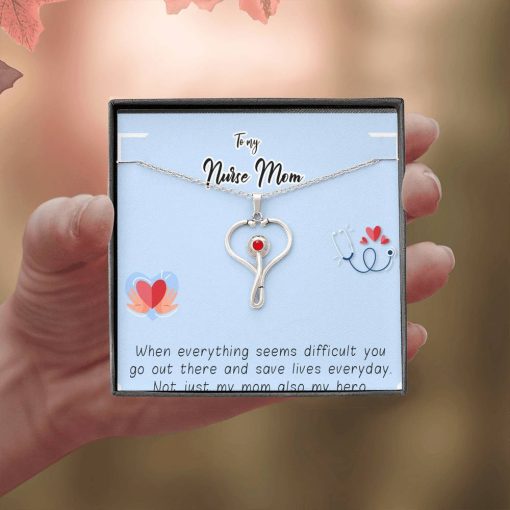 Gearhumans 3D To My Nurse Mom Happy Mothers Day Stethoscope Necklace GS27042113 ShineOn Fulfillment