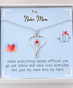 Gearhumans 3D To My Nurse Mom Happy Mothers Day Stethoscope Necklace GS27042113 ShineOn Fulfillment Standard Box 
