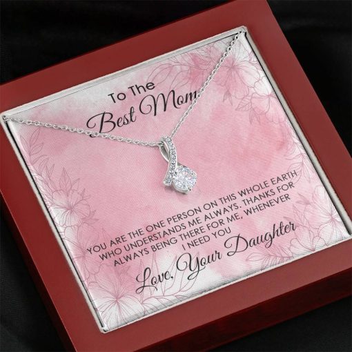 Gearhumans 3D To The Best Mom Happy Mothers Day Alluring Beauty Necklace GS2204216 ShineOn Fulfillment Mahogany Style Luxury Box