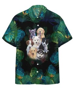 Gearhumans 3D Tropical Garden Puppies Custom Short Sleeve Shirts GS05052120 Hawai Shirt Short Sleeve Shirt S