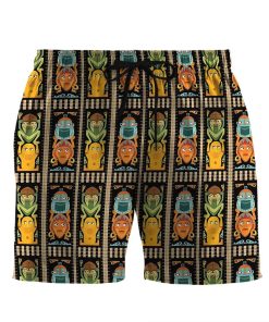 Gearhumans 3D Tropical Hawaiian Polynesian Tiki Totems Custom Beach Shorts Swimm Trunk GO24062115 Men Shorts Men Shorts S 