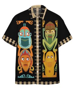 Gearhumans 3D Tropical Hawaiian Polynesian Tiki Totems Custom Hawaii Shirt GO24062114 Hawai Shirt Hawai Shirt S 