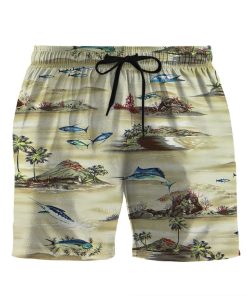 Gearhumans 3D Tropical Island Custom Beach Shorts Swim Trunks GS10052115 Men Shorts Men Shorts S 