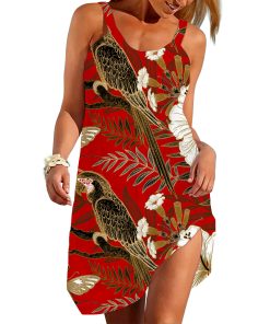 Gearhumans 3D Tropical Parrot Custom Sleeveless Beach Dress GO21052112 Beach Dress Beach Dress S 
