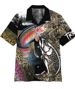 Gearhumans 3D Trout Fish Hawaii Shirt ZZ09046 Hawai Shirt Short Sleeve Shirt S 