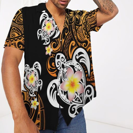Gearhumans 3D Turtle Plumeria Polynesian Hawaii Shirt ZZ02046 Hawai Shirt