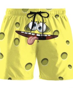 Gearhumans 3D Two Face SpongeBob SquarePants Custom Summer Beach Shorts Swim Trunks GV19067 Men Shorts Men Shorts S 