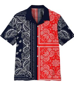 Gearhumans 3D Two Paisley Bandanas Hawaii Shirt ZK0705217 Hawai Shirt Short Sleeve Shirt S 