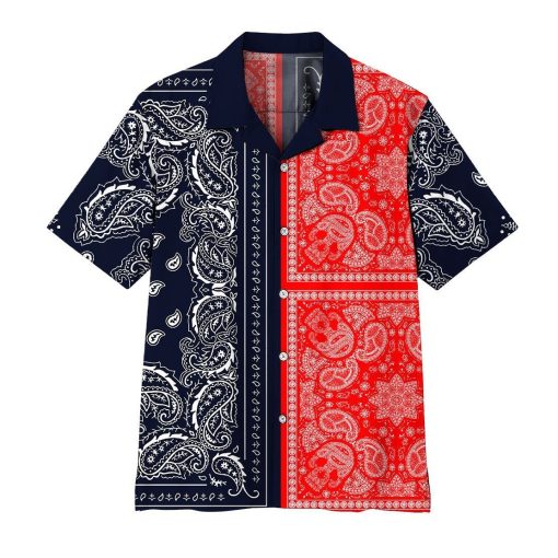 Gearhumans 3D Two Paisley Bandanas Hawaii Shirt ZK0705217 Hawai Shirt Short Sleeve Shirt S