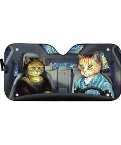 gearhumans 3D Van Gogh And Mona Lisa Custom Car Auto Sunshade GL100832 Auto Sunshade 57''x27.5'' 