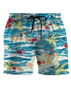 Gearhumans 3D Vintage Hawaii Custom Beach Shorts Swim Trunks GO11052114 Men Shorts Men Shorts S 