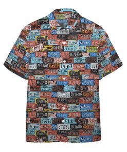 Gearhumans 3D Vintage License Plate Number Custom Hawaii Shirt GO10052130 Hawai Shirt Short Sleeve Shirt S 