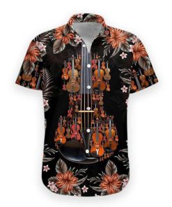 Gearhumans 3D Violin Hawaii Shirt hawaii Short Sleeve Shirt S
