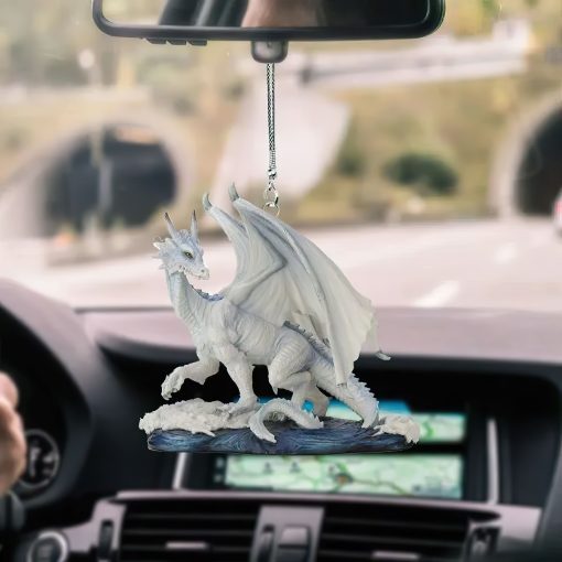 Gearhumans 3D Walking White Dragon Car Hanging GJ25052104 Car Hanging