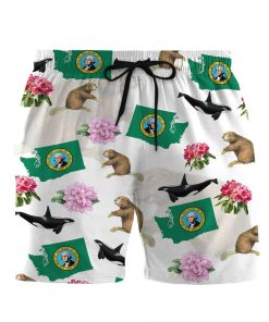 Gearhumans 3D Washington Proud Custom Beach Shorts Swim Trunks GS27052112 Men Shorts Men Shorts S 
