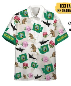 Gearhumans 3D Washington Proud Custom Text Short Sleeve Shirts GS27052111 Hawai Shirt Short Sleeve Shirt S 