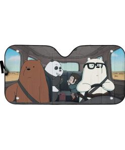 gearhumans 3D we bare bears 2020 drive Custom Car Auto Sunshade GV22078 Auto Sunshade 57''x27.5'' 