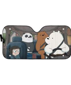 gearhumans 3D we bare bears 2020 Movie Custom Car Auto Sunshade GV22073 Auto Sunshade 57''x27.5'' 