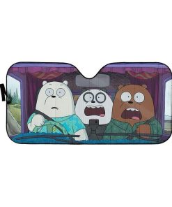 gearhumans 3D We Bare Bears Custom Car Auto Sunshade GV20073 Auto Sunshade 57''x27.5'' 