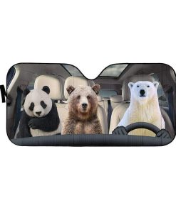 gearhumans 3D We Bare Bears Custom Car Auto Sunshade GW23063 Auto Sunshade 57''x27.5'' 