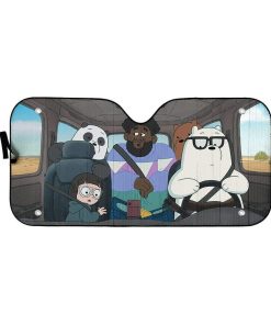 gearhumans 3D we bare bears Movie 2020 Custom Car Auto Sunshade GV22071 Auto Sunshade 57''x27.5'' 