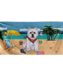Gearhumans 3D West Highland Terrier Dog Custom Beach Towel GW12052133 Towel Towel 60''x30'' 