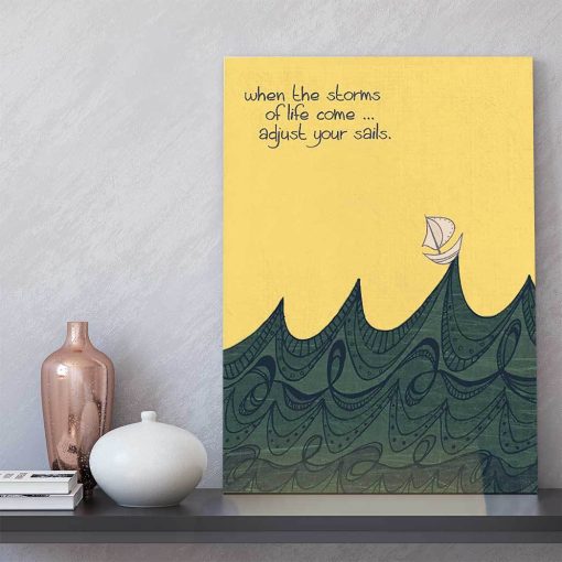 Gearhumans 3D When The Strom Come Adjust Your Sail Canvas ZK2405215 Canvas