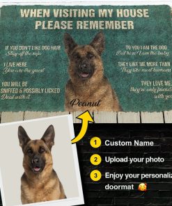 Gearhumans 3D When Visiting My House Please Remember Custom Name Custom Photo Doormat GW10062128 Doormat Custom Photo S(15,8 inch x 23,6 inch) 