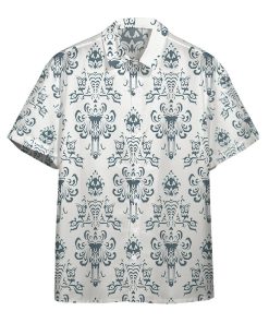Gearhumans 3D White Haunted Mansion Hawaii Shirt ZK1705212 Hawai Shirt Short Sleeve Shirt S 
