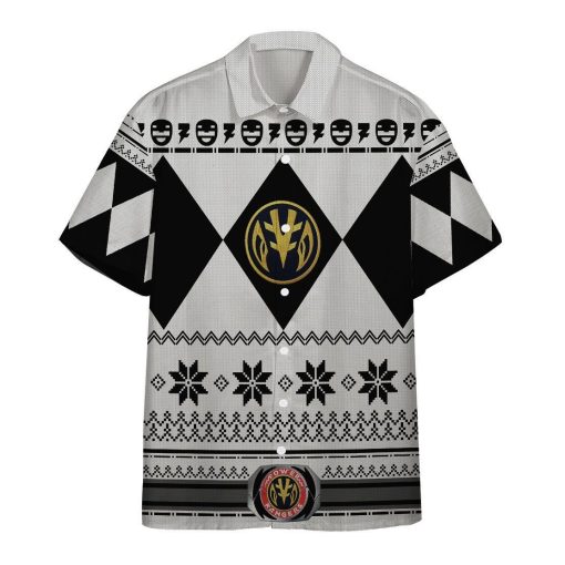 Gearhumans 3D White Power Ranger Hawaii Shirt ZB260319 Hawai Shirt Short Sleeve Shirt S