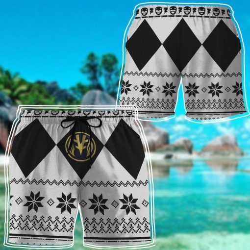 Gearhumans 3D White Power Ranger Hawaii Shorts ZB260320 Men Shorts